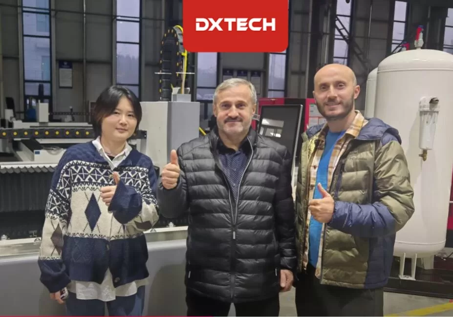 türk müşteri dxtech lazer kesim makinesi fabrikasını ziyaret etti